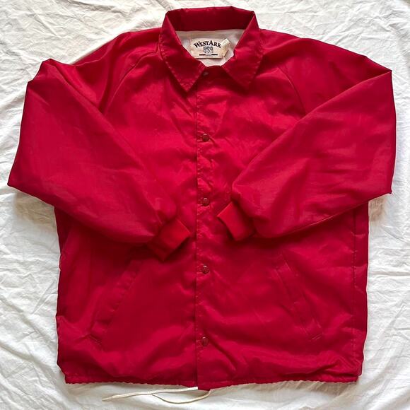 Vintage 80's WestArk Coach Jacket - L - Red - Picture 1 of 3